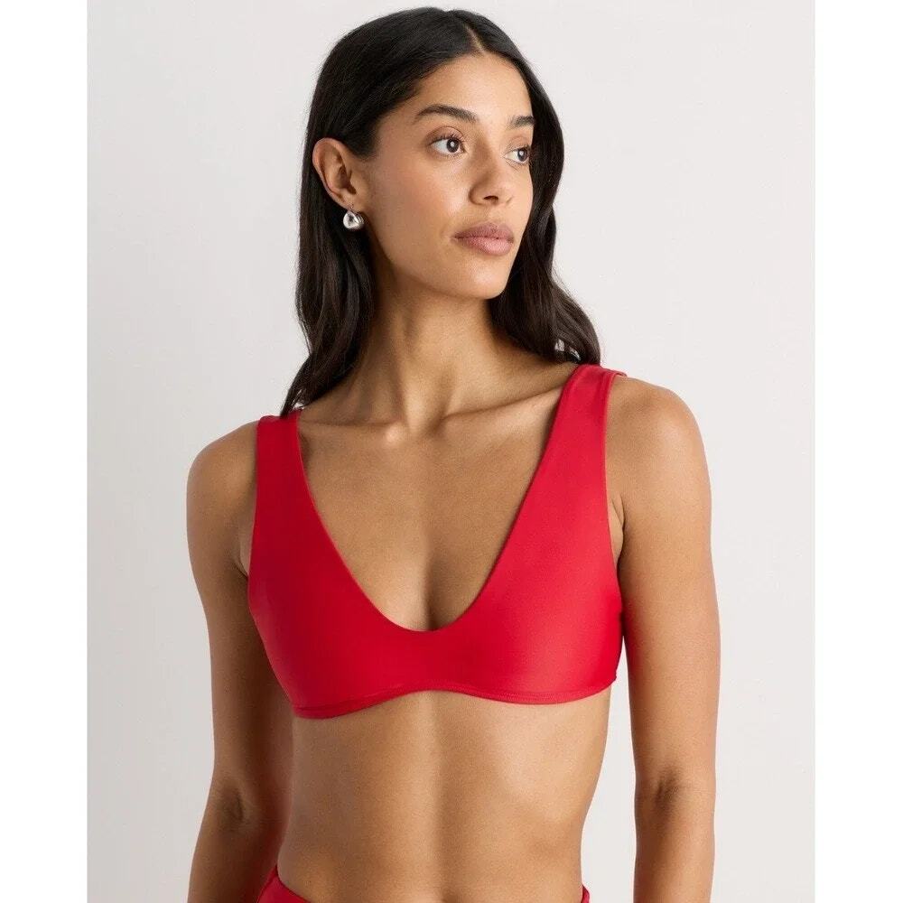 Quince Red Scoop Bikini Top